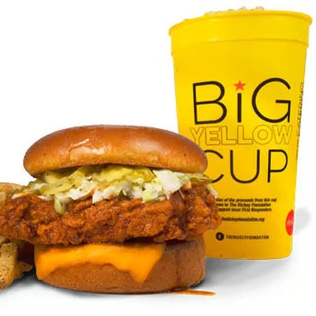 Hot Chicken Tender Sandwich with Cheese Combo.